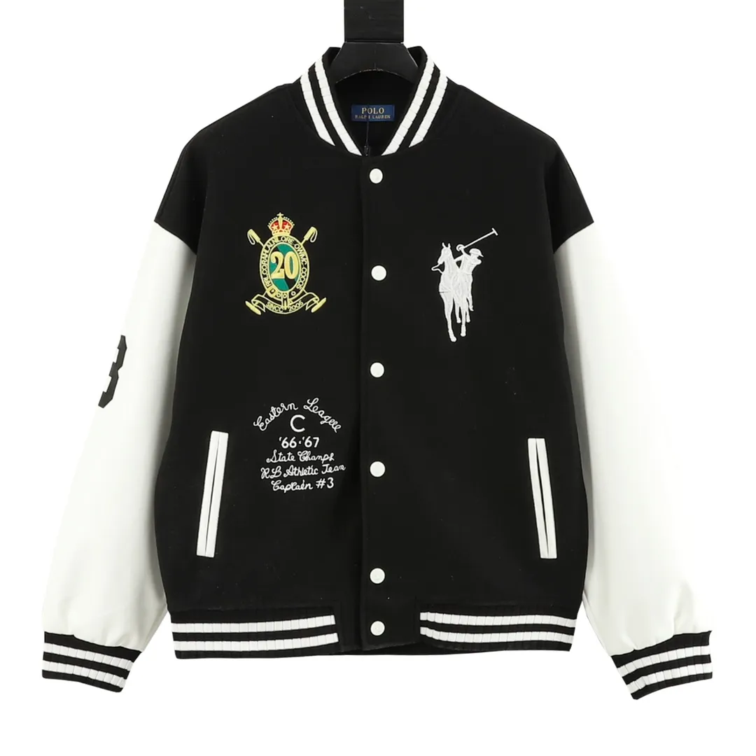 P530 RALPH LAUREN/Ralph Lauren horse logo embroidered patchwork baseball jacket jacket Warm reminder: It is recommended to hand wash or dry clean! ! This year is particularly popular. Baseball uniform jackets are available at all levels of the market (you must compare the details). The most powerful quality control. Baseball uniforms have been produced and researched for 7 years. The details are exquisite. With it, you will be the most handsome boy in the world. The fully painted surface with four-button buttons (buttons with LOGO), the fabric is customized for more than a month. It is not ready-made in the market. It is made of woolen blended fabric, custom-woven and dyed. It has high color fastness. It is recommended to hand wash or dry clean for the first time. "Custom-woven knitted rib at the hem", the lining is made of silky and delicate cupro fiber material, which can be worn directly against the body. It is extremely comfortable, a heavy-hitting item, purchase version! Size：XS-L